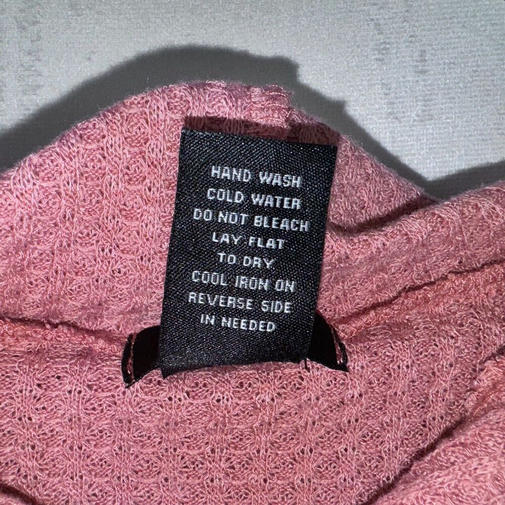 Justify Hoodie Sz S Pink Waffle Knit Dropped Shoulder Long Sleeve Elastic waist - Picture 5 of 5